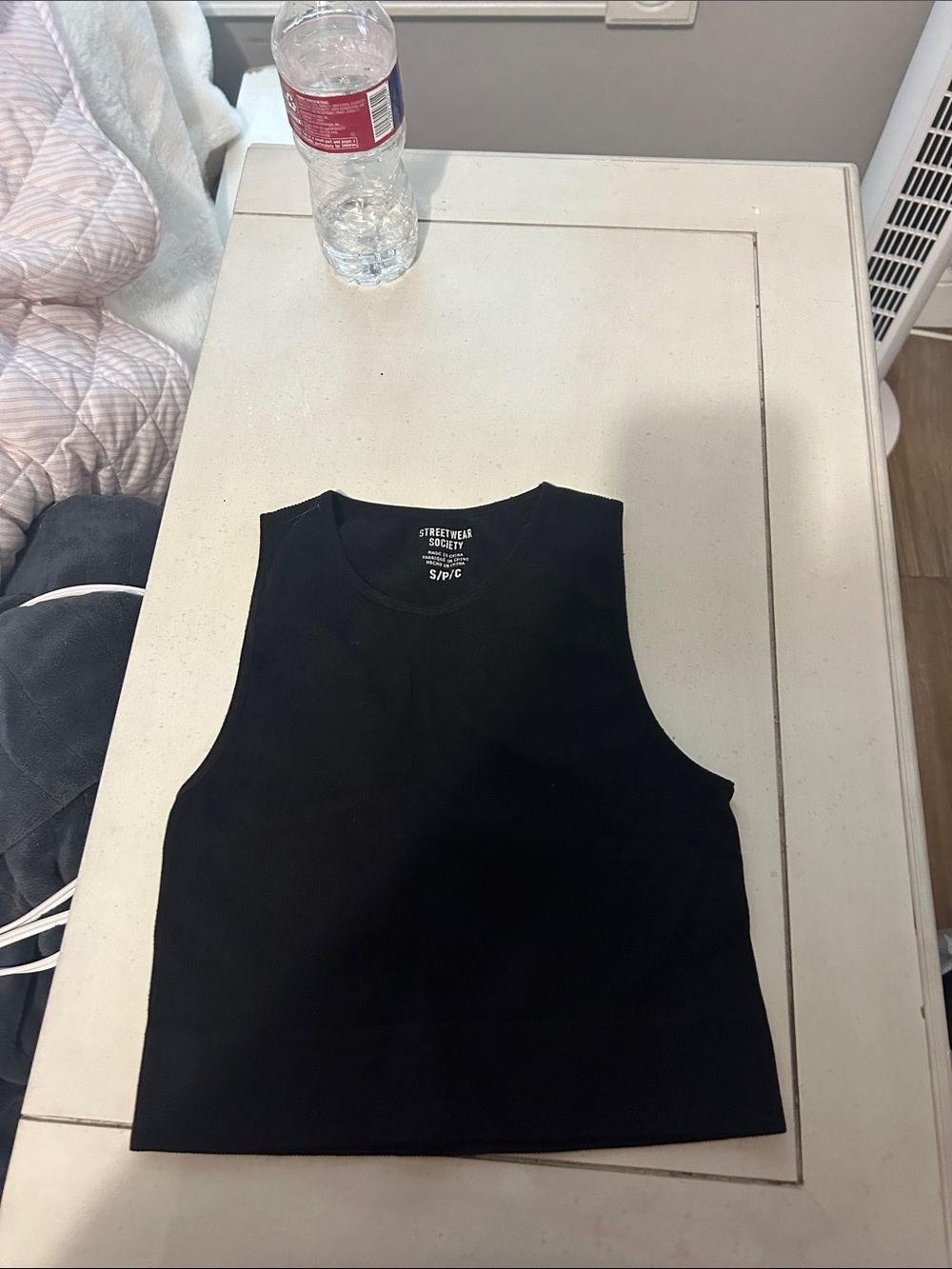 Streetwear Society Black Cropped Muscle Tank Top
